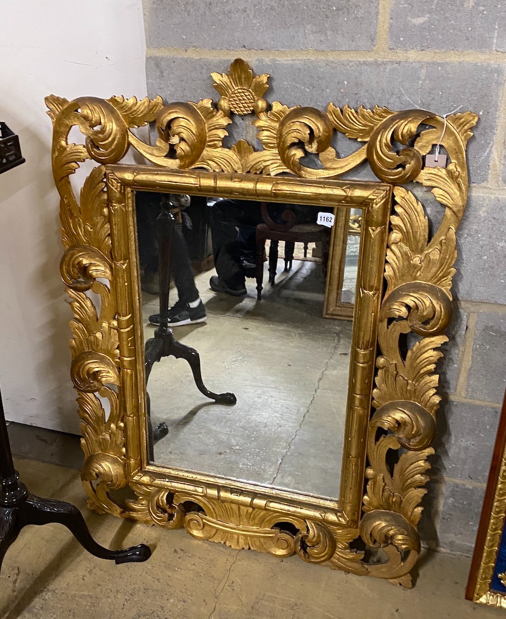 A 20th century Florentine style gilt wood mirror, width 86cm, height 115cm